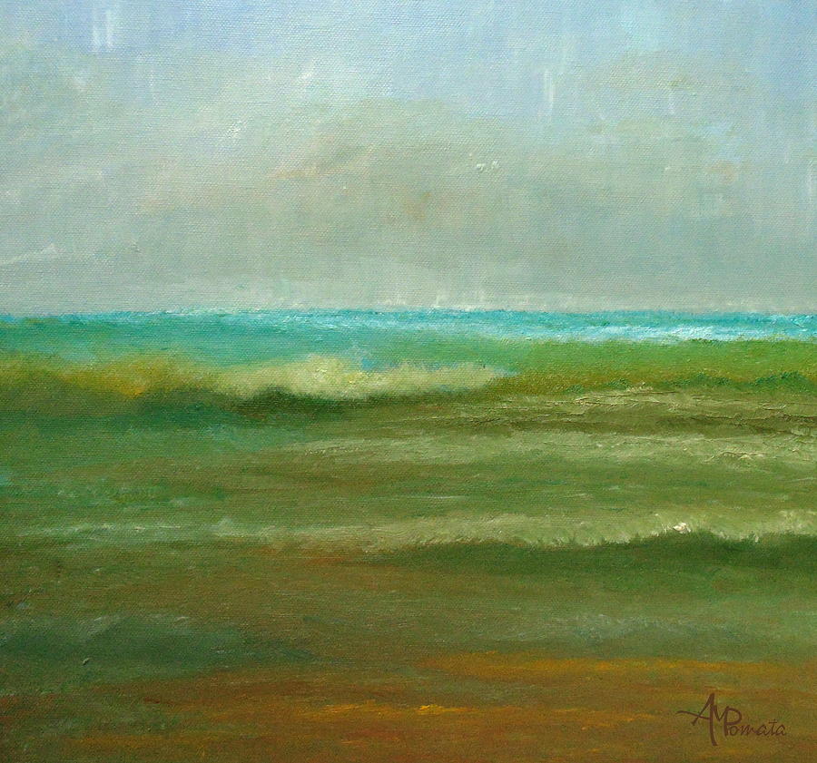Nature Painting - In Rough Seas by Angeles M Pomata