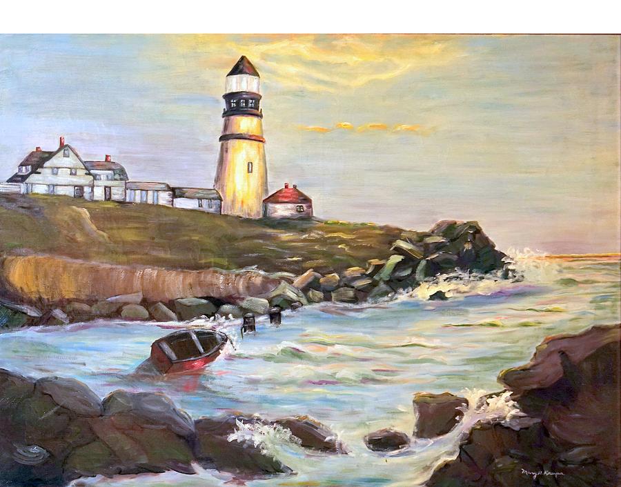In Search of Portland Maine Harbor by Mary Krupa  - 35 Yrs Stolen and Returned Painting by Mary Krupa