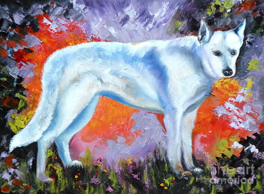 Dog Painting - In Shepherd Heaven by Susan A Becker