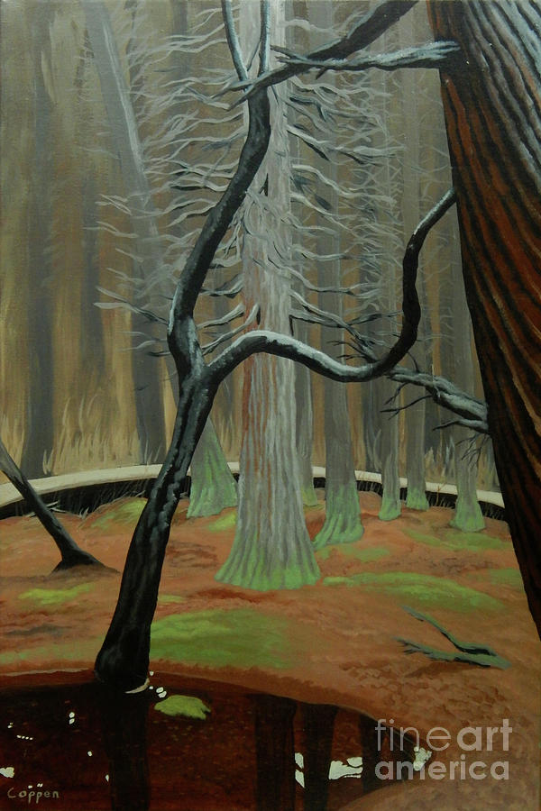 In the Atlantic White Cedar Swamp Painting by Robert Coppen