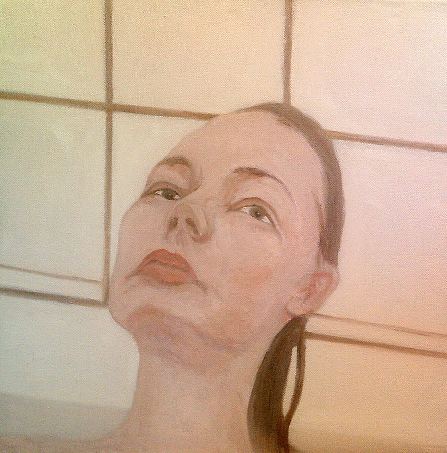 In The Bath, Reflecting On Her Future Painting by Peter Gartner