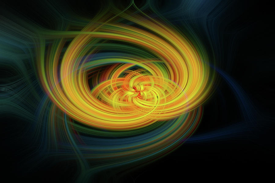 Abstract Digital Art - In the Beginning by Bonnie Bruno