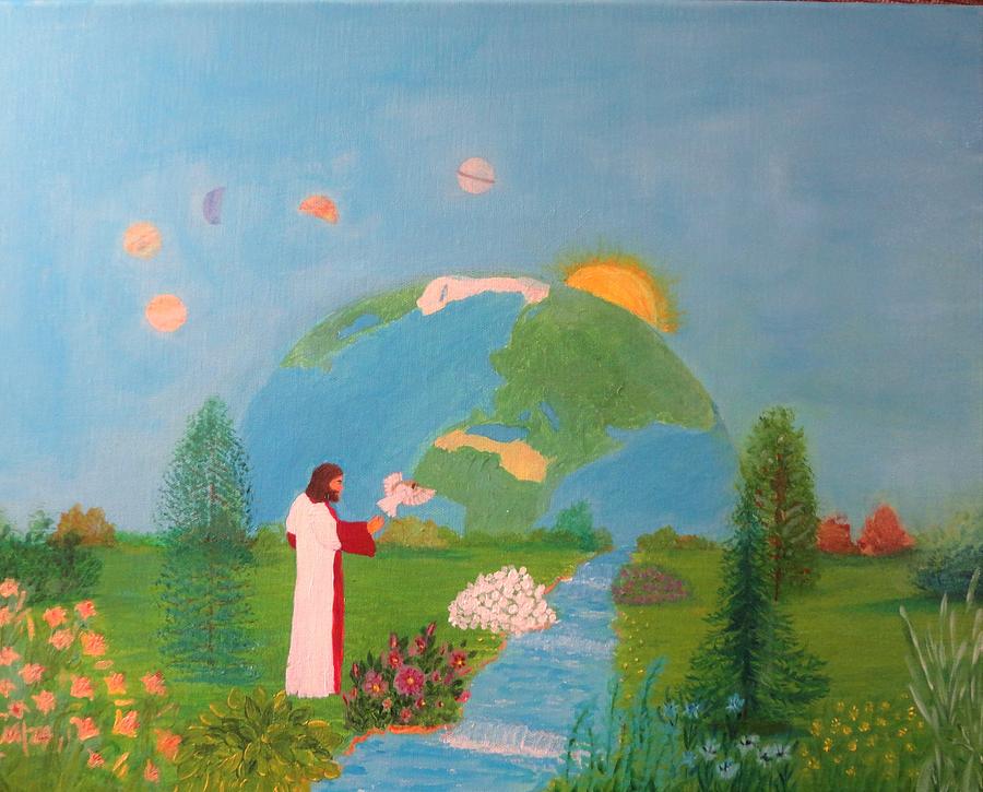 In The Beginning God Created The Heaven And The Earth Painting by Rosie ...