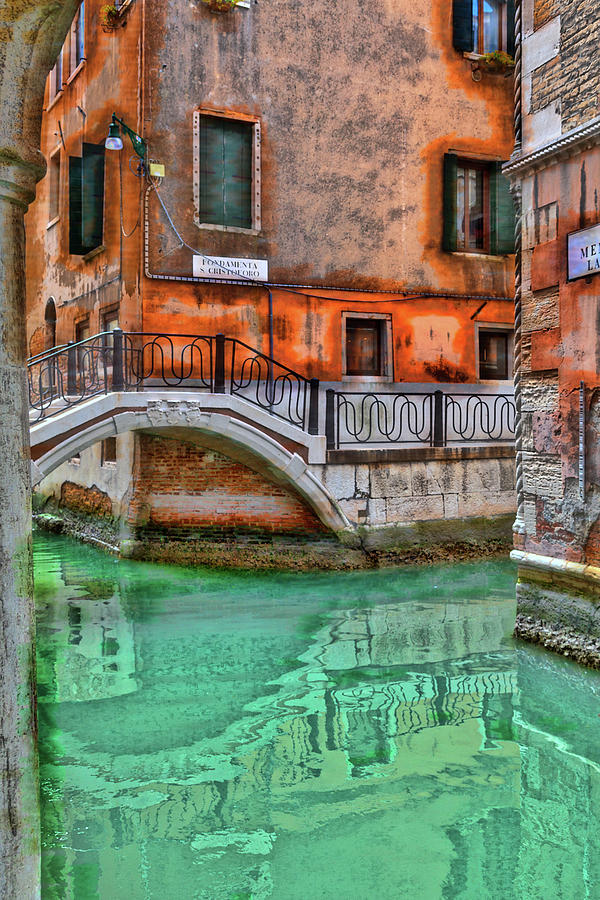 In the canals of the wonderful old city of Venice in Italy Digital Art by Gina Koch