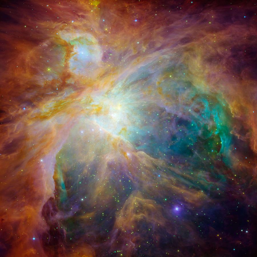 In the cosmic cloud of the Orion Nebula. Painting by Celestial Images