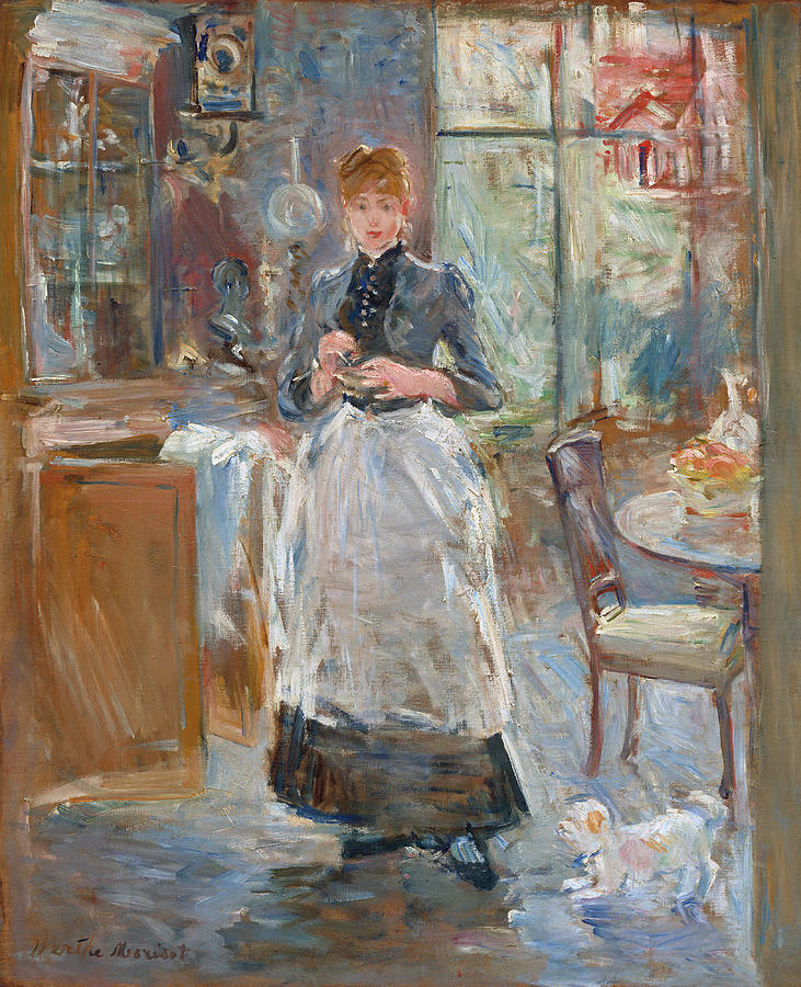 In the Dining Room Painting by Berthe Morisot