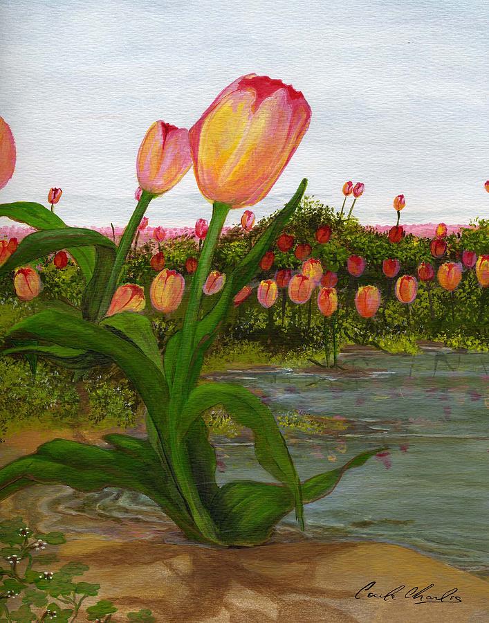Tulip Painting - In the Field by Cecile Grace Charles