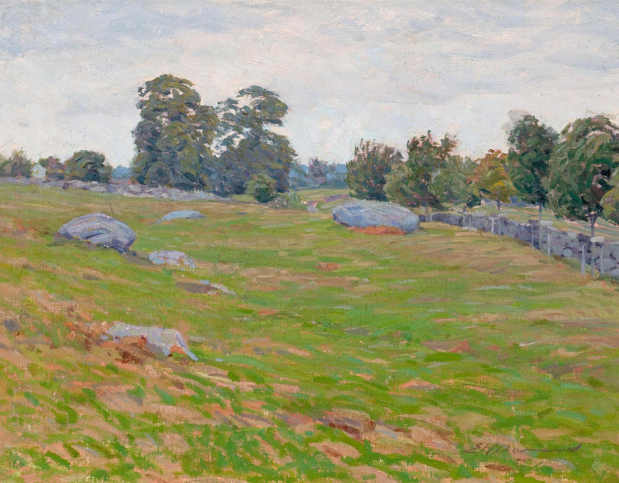 In the fields Painting by Edward Herbert Barnard