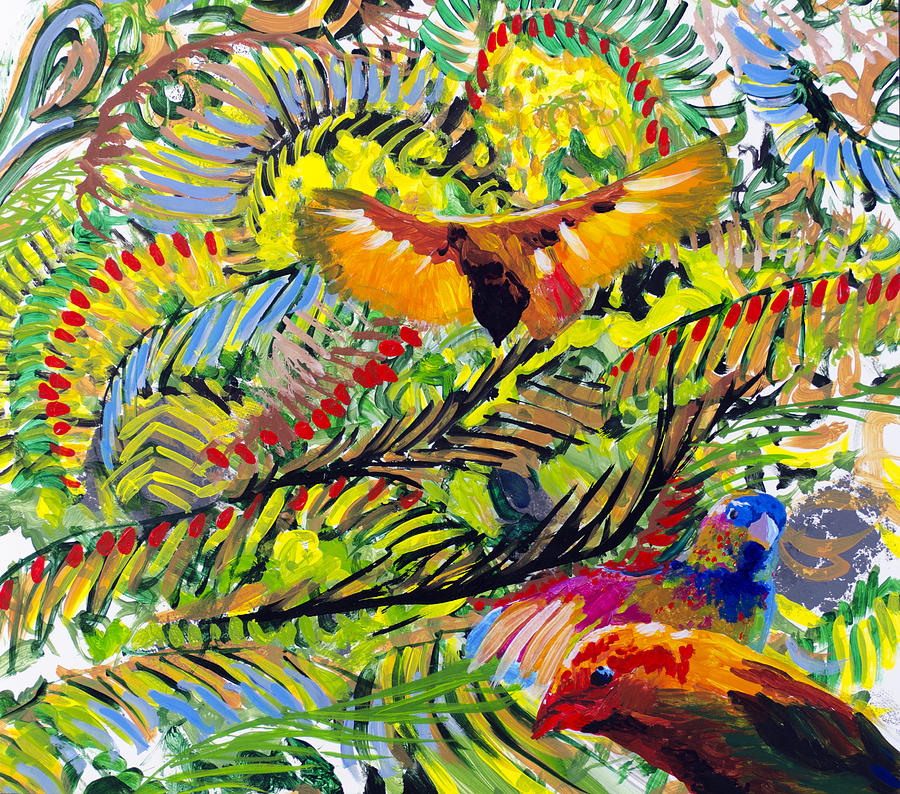 Birds In the Forest Painting by Lynn Hansen