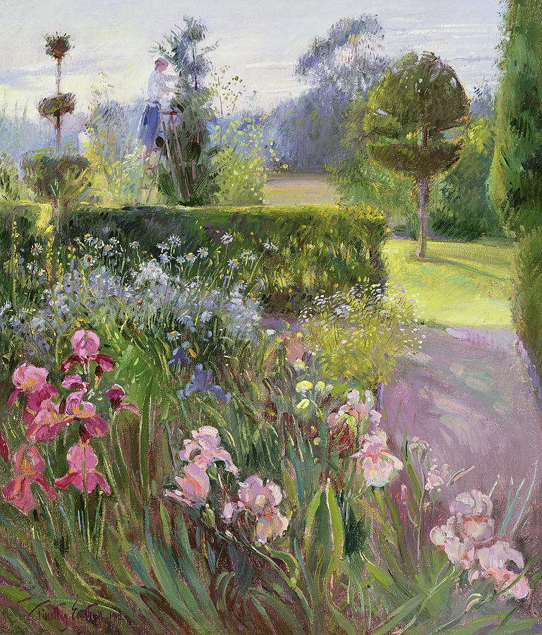 In the Garden   June Painting by Timothy Easton