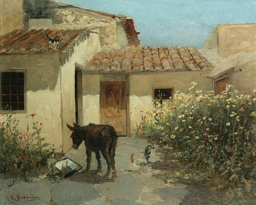 In the Garden  Painting by Konstantinos Volanakis