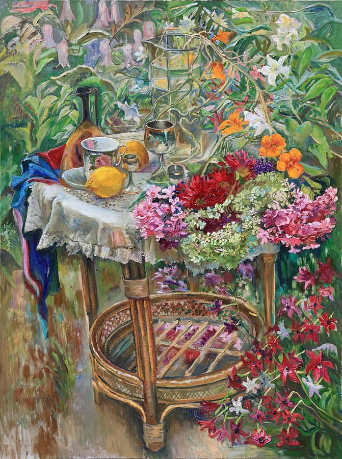 In the Garden Painting by Maya Gusarina