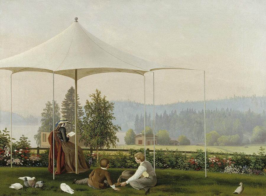 In the Garden of Haminalahti Painting by Ferdinand von Wright