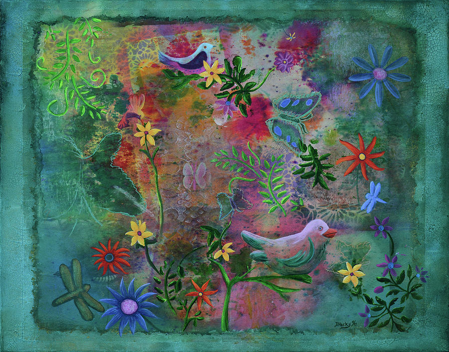 In The Garden Of My Imagination Mixed Media by Donna Blackhall