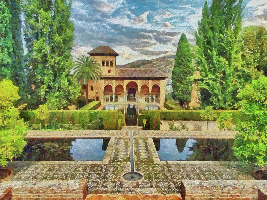 In the Gardens of Alhambra Digital Art by Digital Photographic Arts