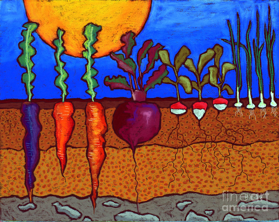 Vegetable Painting - In The Ground by David Hinds