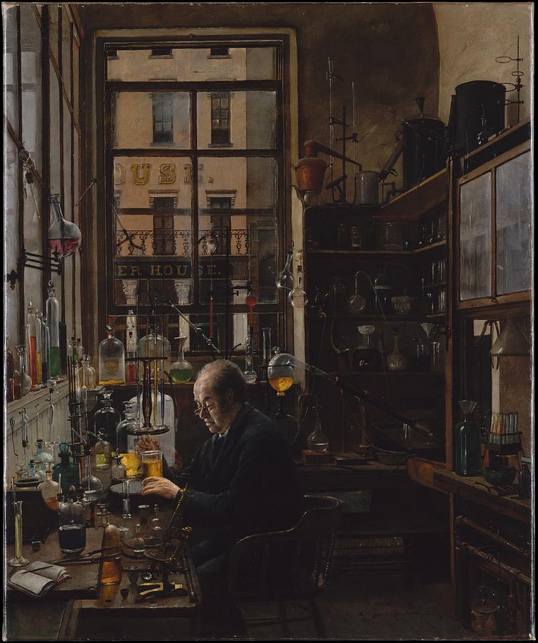 In the Laboratory Painting by Henry Alexander