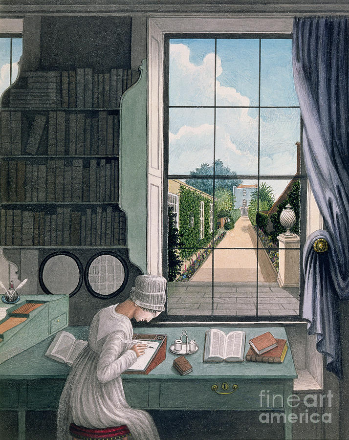 In the Library, St. James Square Painting by Thomas Pole
