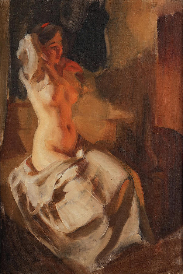 Nude Painting -  In the loft by Anders Zorn