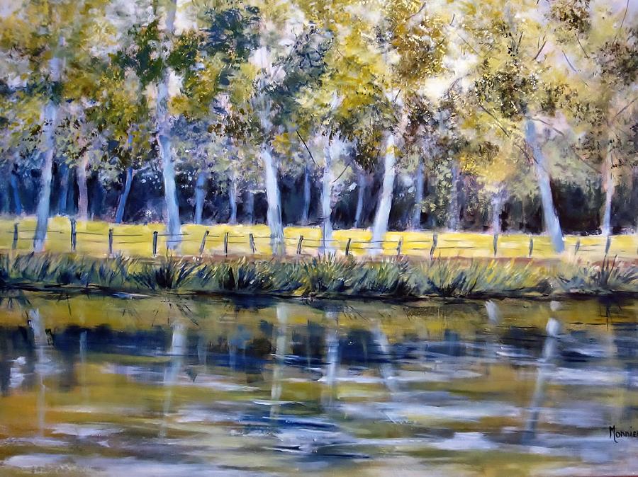 Marsh Painting - in the Marais Poitevin france by Cathy MONNIER