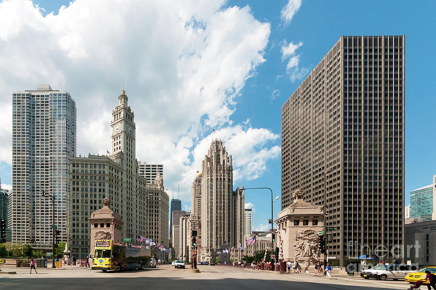 In the Middle of Wacker and Michigan Photograph by David Levin