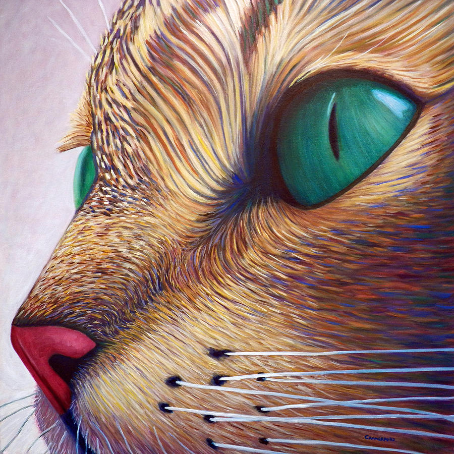 Cat Painting - In The Moment by Brian  Commerford