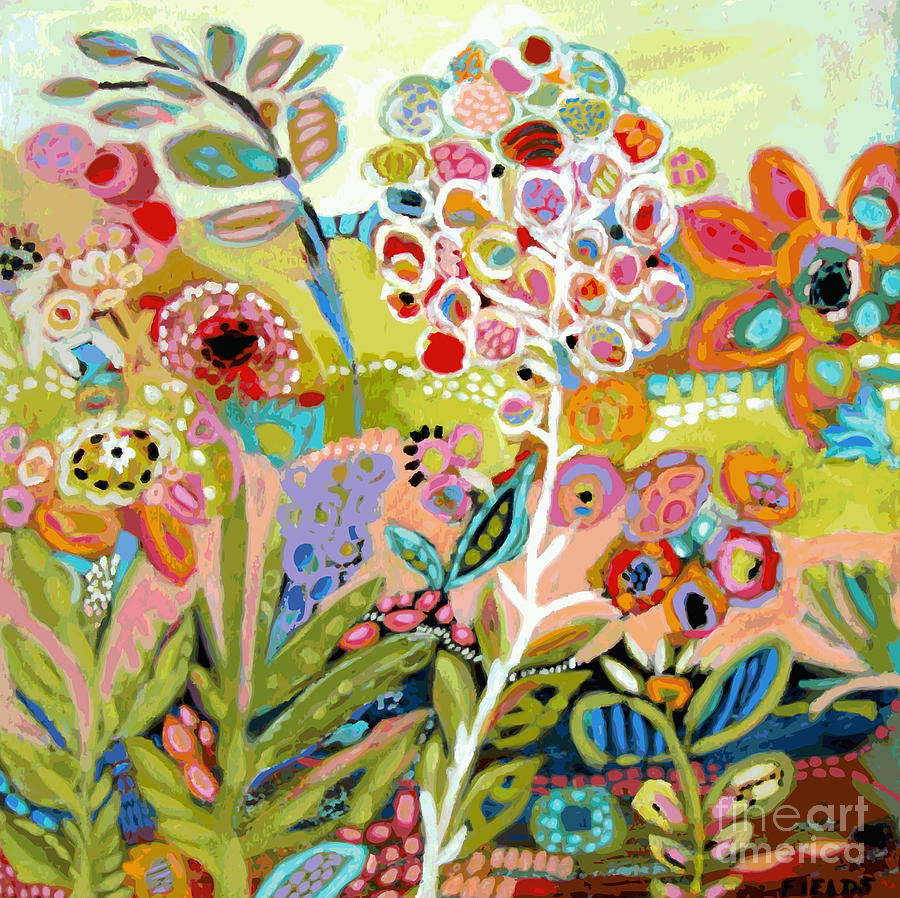 Huge Flowers Painting - In the Moment by Karen Fields
