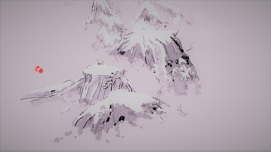 In the mountain 3 in purple  Digital Art by Debbi Saccomanno Chan