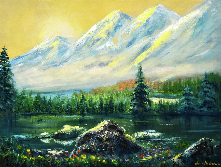 In the Mountains Painting by Gina De Gorna