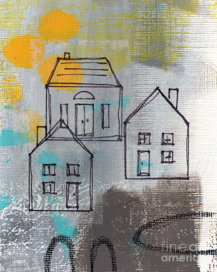 Abstract Painting - In The Neighborhood by Linda Woods