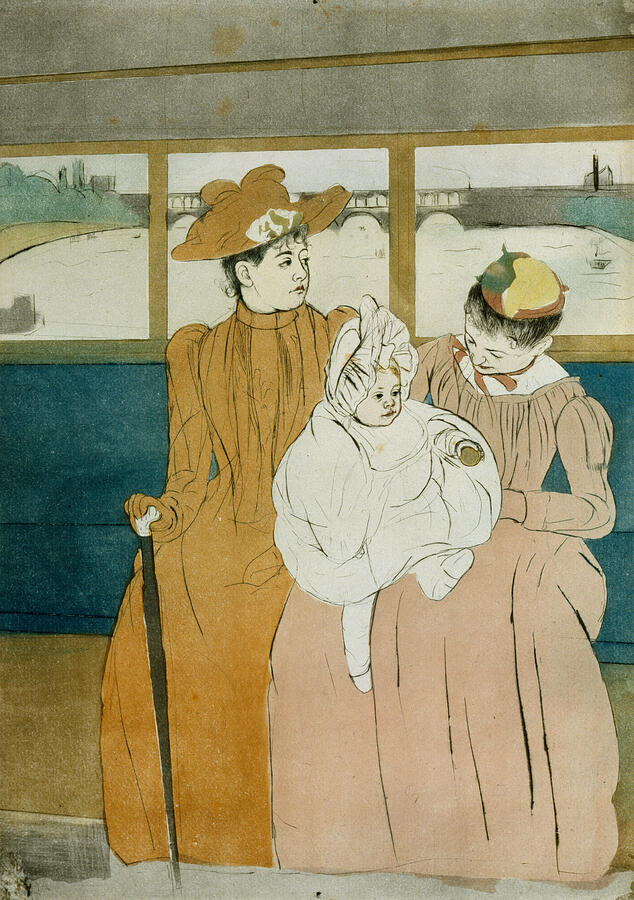 In the Omnibus, from 1890-1891 Relief by Mary Cassatt