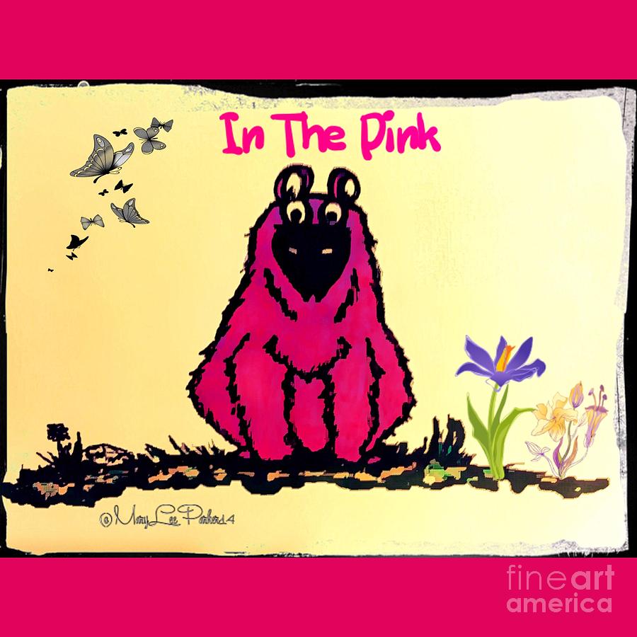 In The Pink Beargv Mixed Media by MaryLee Parker