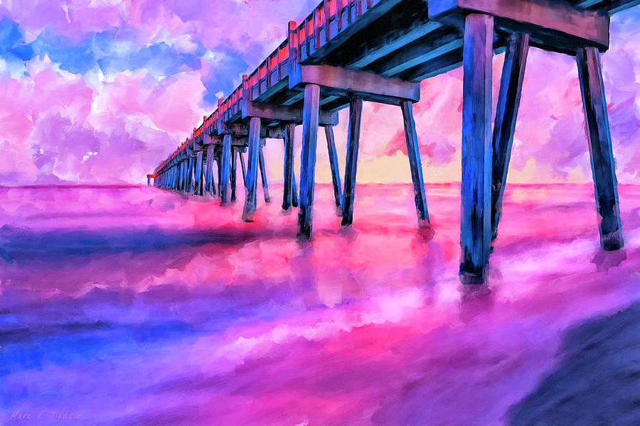 In The Pink On Pensacola Beach Mixed Media by Mark Tisdale