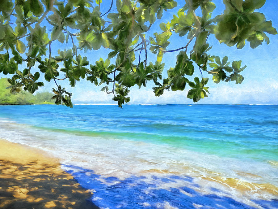 In the Shade at Hanalei Bay Painting by Dominic Piperata