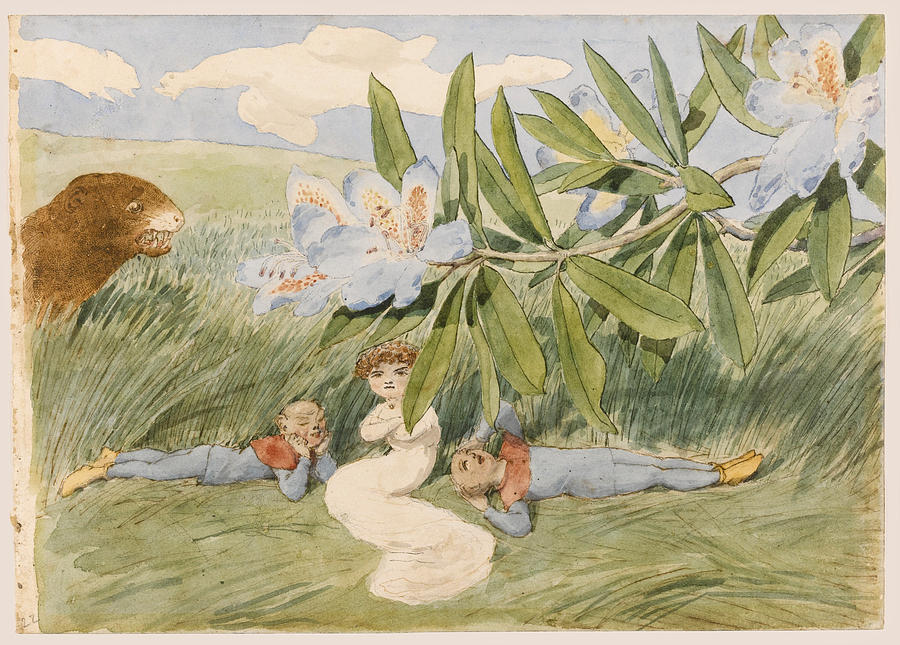 Charles Altamont Doyle Drawing - In the Shade by Charles Altamont Doyle Charles Altamont Doyle Drawing - In the Shade by Charles Altamont Doyle