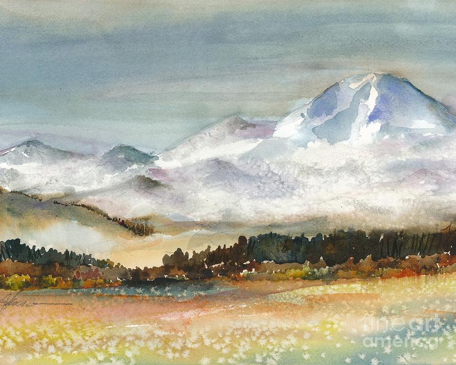 In the Shadow of Mt Rainier Painting by Susan Blackaller-Johnson