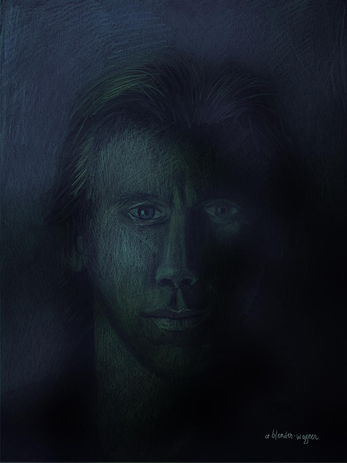 Portrait Pastel - In The Shadows Of Despair by Arline Wagner