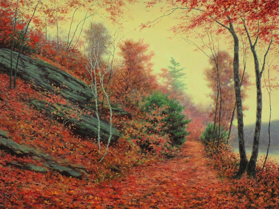 Landscape Painting - In The Still Of Autumn by Barry DeBaun