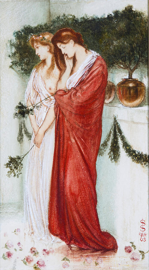 In the Temple of Venus Drawing by Simeon Solomon