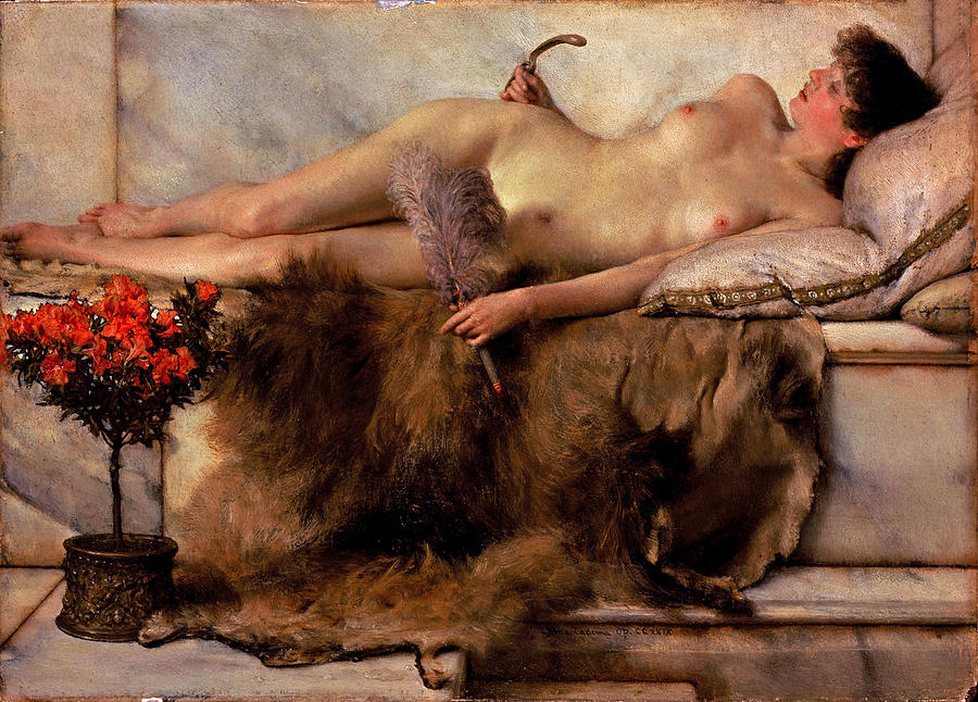 In the Tepidarium  Painting by Lawrence Alma-Tadema