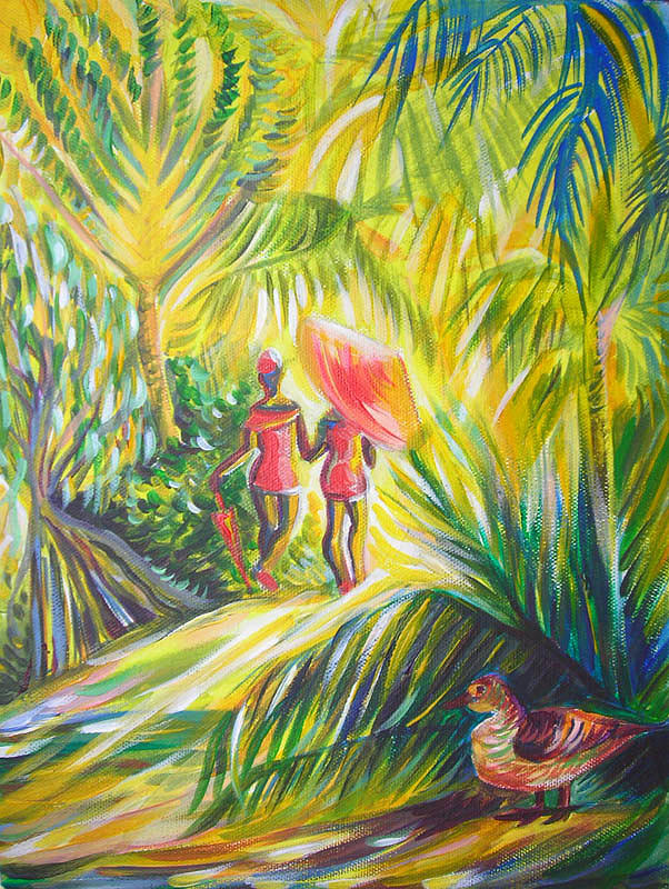 Nature Painting - In the tropics by Anna  Duyunova