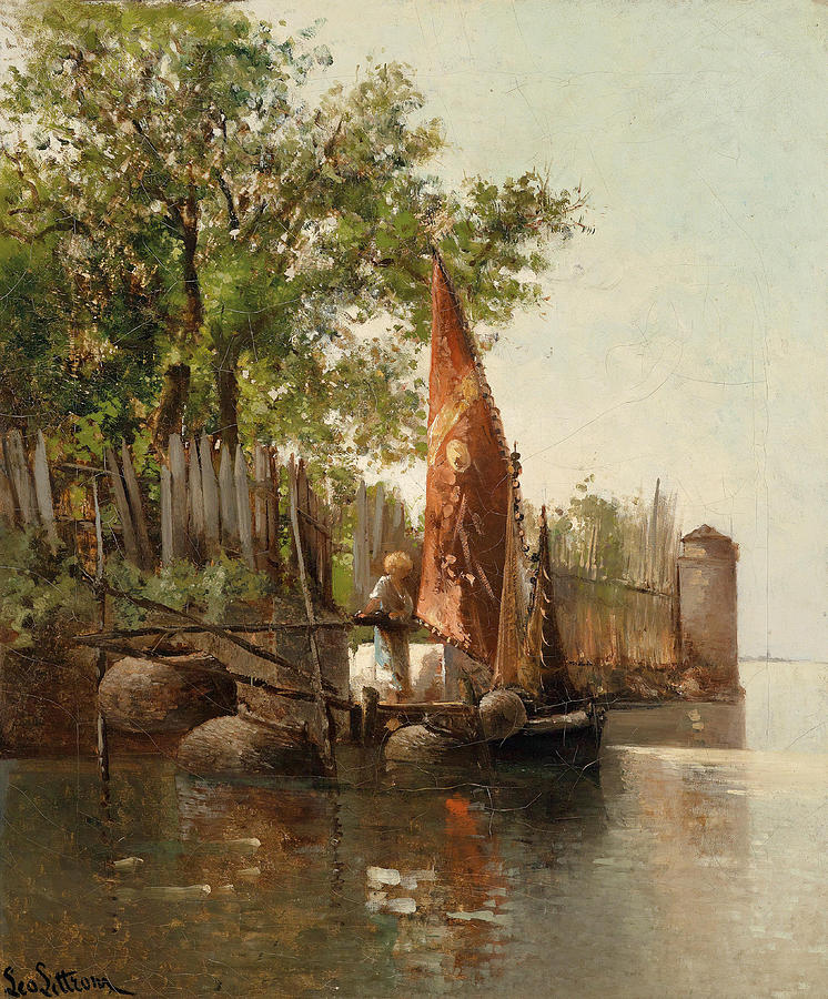 In the Venetian Lagoon Painting by Lea von Littrow