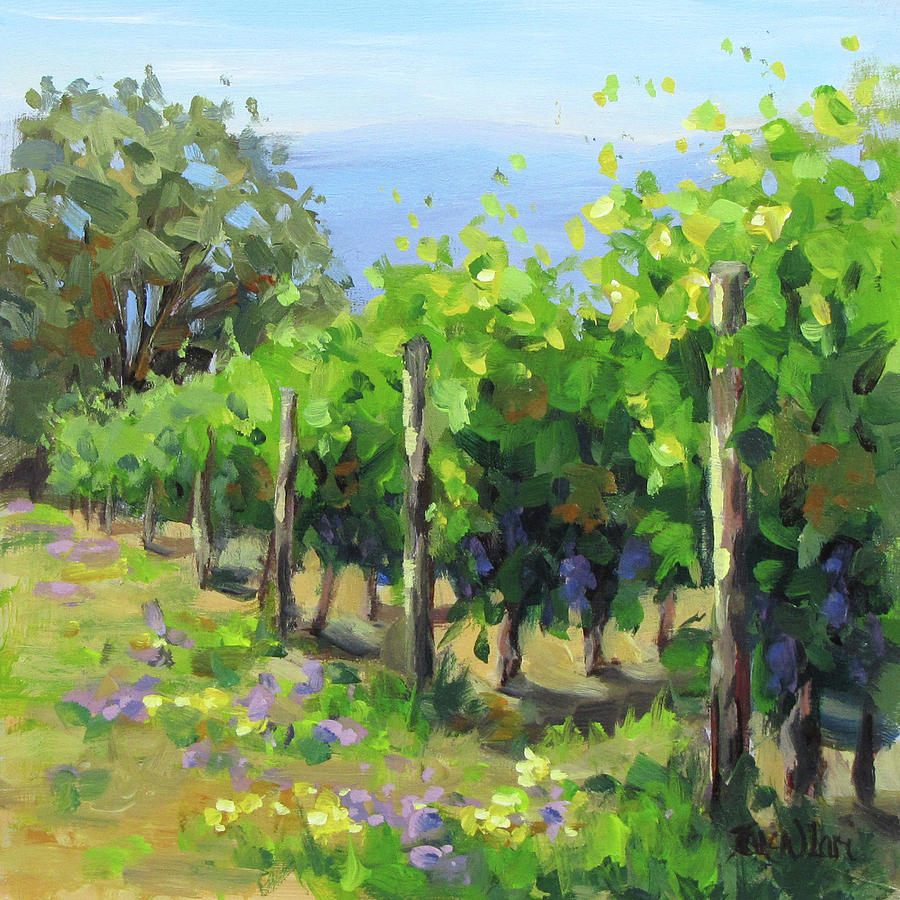 In the Vineyard Painting by Karen Ilari