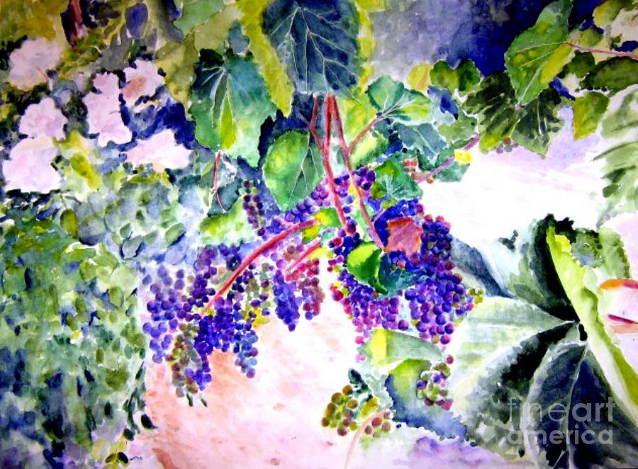 Wine Painting - In the Vineyards by Sandy Ryan