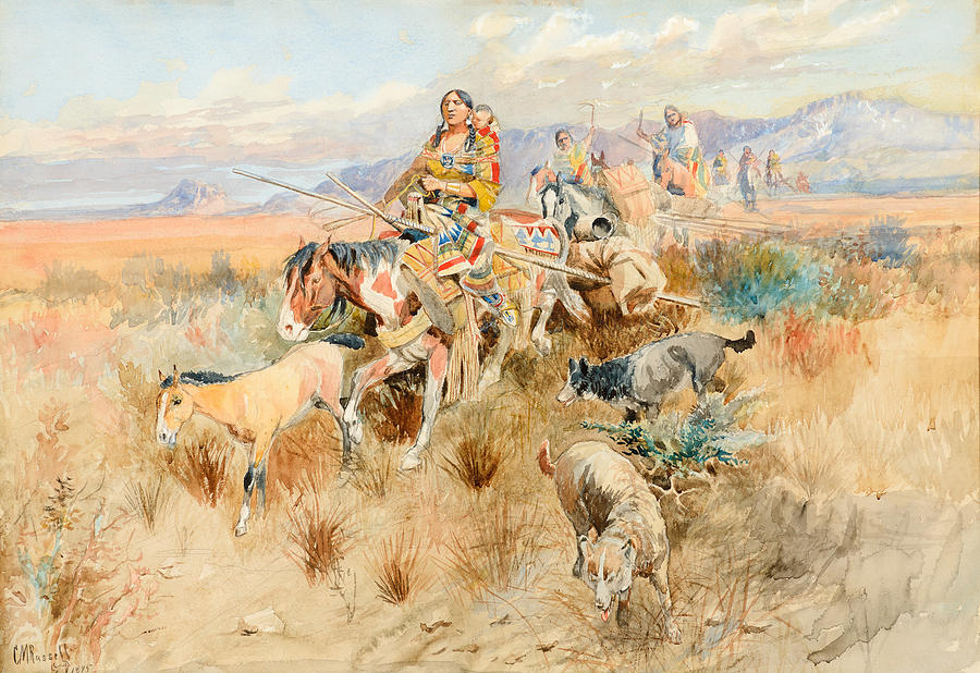 Dog Painting - In the Wake of a Cree Hunting Party by Celestial Images