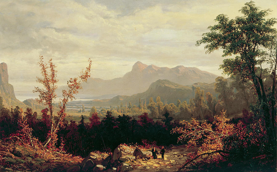 In the White Mountains New Hampshire Painting by William Louis Sonntag