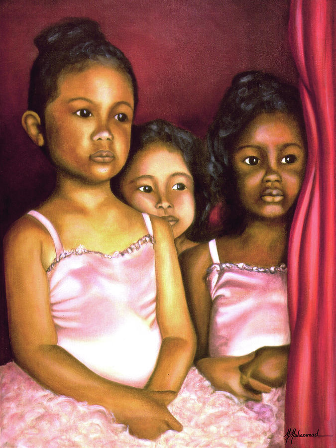 Ballerina Painting - In The Wings by Marcella Muhammad Ballerina Painting - In The Wings by Marcella Muhammad