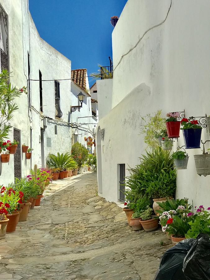 Narrow Steep Streets in Hilltop Vejer in Spain Photograph by Kenlynn Schroeder