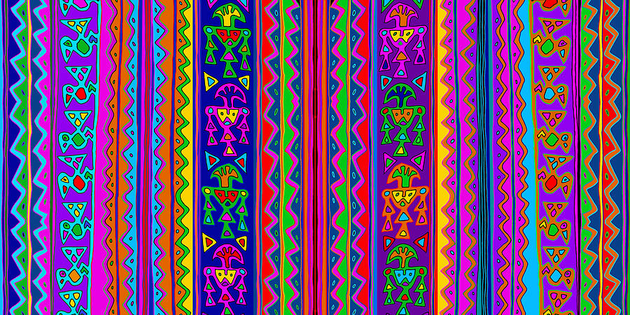 Inca Folk Art  Digital Art by Vagabond Folk Art - Virginia Vivier
