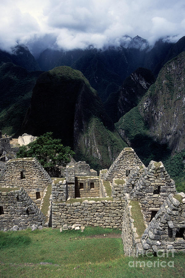 Inca Houses at Machu Picchu and Urubamba Canyon Photograph by James Brunker